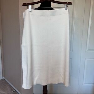 Ava & Viv White Sweater‎ Skirt with Slit Size 1X